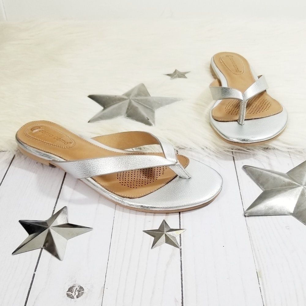 Corso Como Volley sandals metallic silver leather